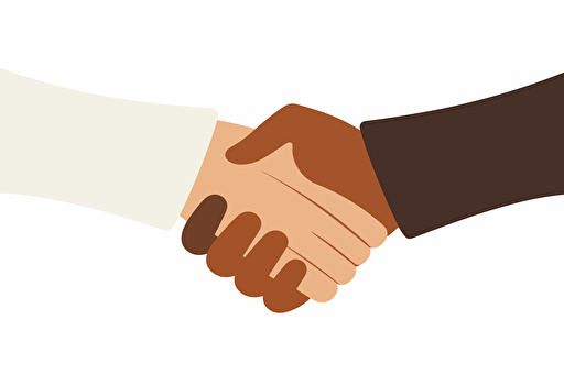 clasp handshake as vector symbol isolated on solid white background, high quality