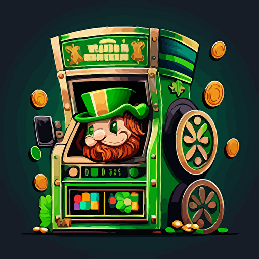 irish piggy bank leprechaun mash up slot machine symbols vector art