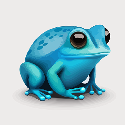 cute blue frog icon, 2d, vector