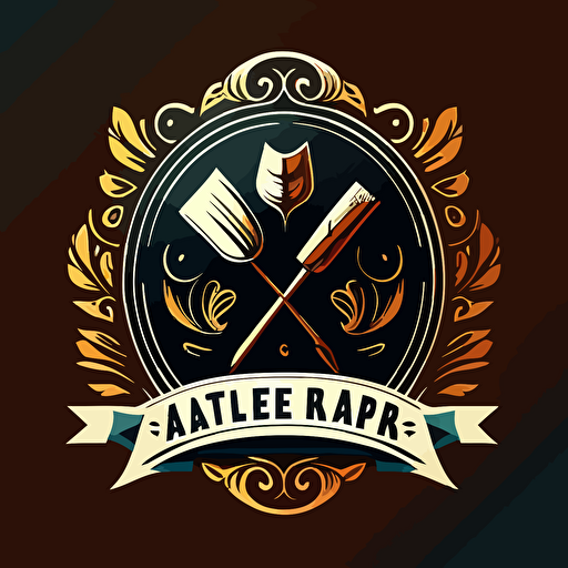 vector image logo for art dealer using artist tools