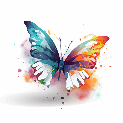 a butterfly, use pastel colors only, 2d clipart vector, minimalistic , hd, white background