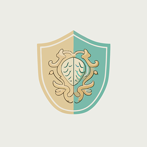a flat vector logo of a Shield encapsulating a brain. Miminal style by pablo picasso. Style should match bio tech industry. Simple style. No complivcated details. exclude text. The logo will be used for a neuro protection company that helps protect brains with biomedicine and science.
