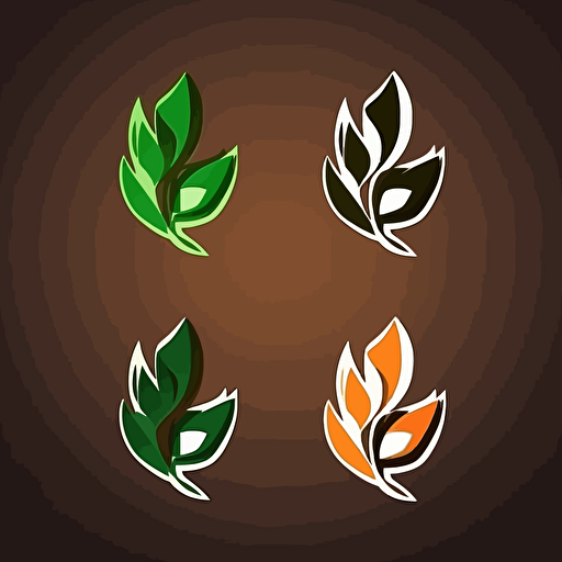 Design logo, leaf or leafs, leather, art, flat design, vector