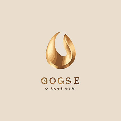 simple minimalist logo design that spells the word GOOSE, but uses a golden goose egg inplace of the letter "o". Vector. Clean background