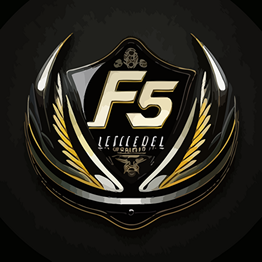 "LF365" logo, vector, black background, racing theme, high res