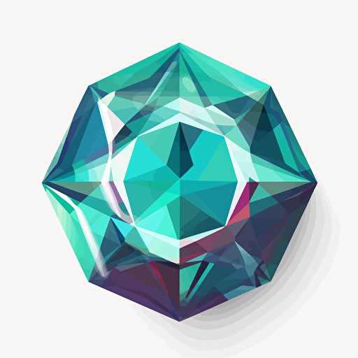 simple vector logo featuring the facets of a gem as seen from the top