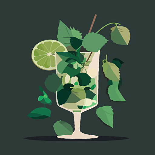 mojito Vector flat illustration clear background