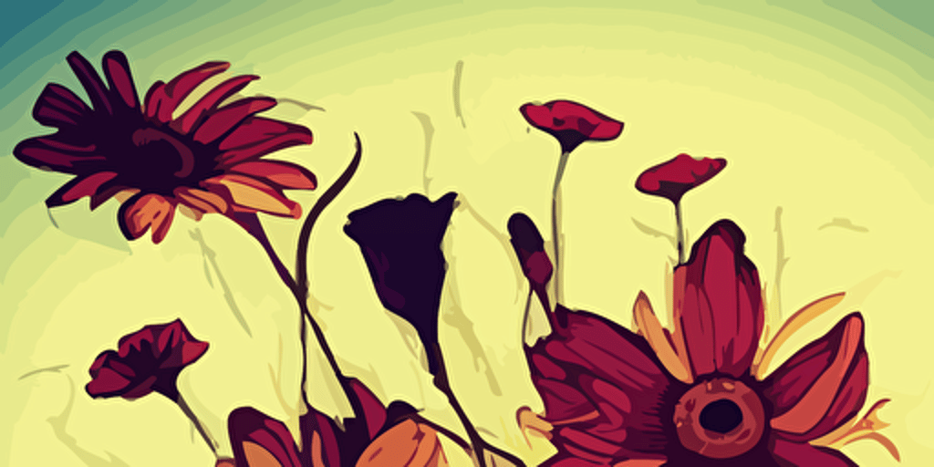 foot stepping on flower, flower dead, vector, dark colors ,sadness