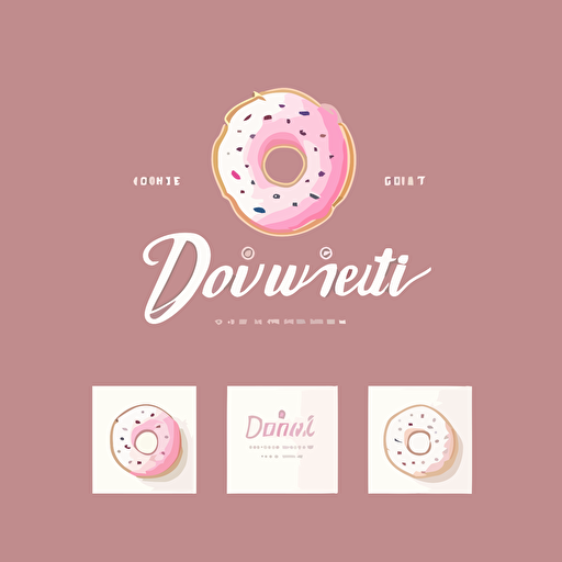 Vector minimalist modern logo concept with elements donuts, desserts, pink colors