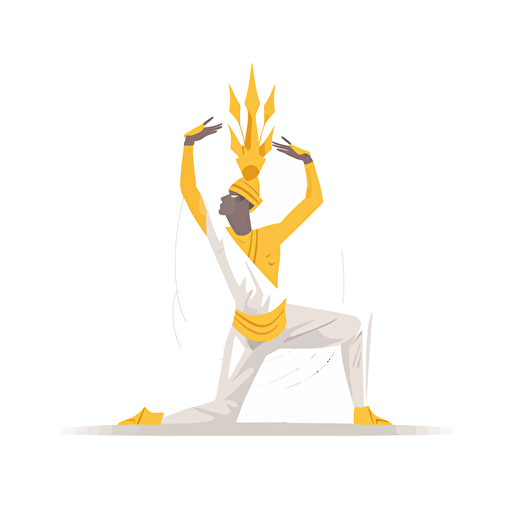 king dancer yoga posture, web vector illustration in white background