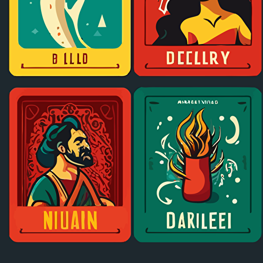 modern loteria cards vectorial style