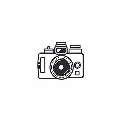 very simple line drawing logo video camera, vector