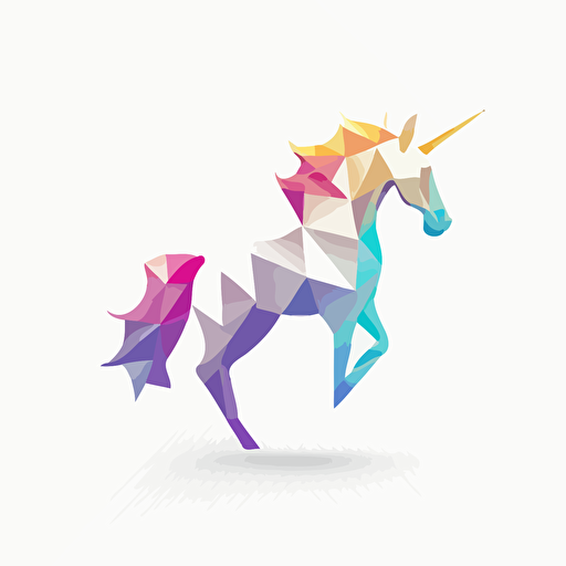 minimal logo with unicorn,simple,Geometric, mandalacolor, emboss,Morning Lighting,white background,Vector,