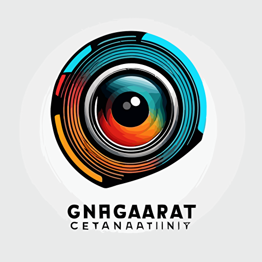 generate camera lens company logo modern colorful vector style on white