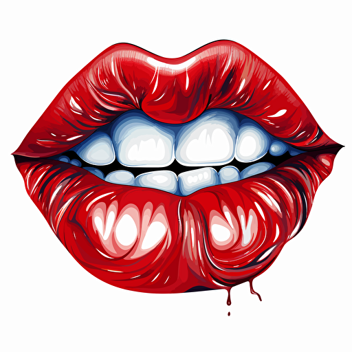 kissing lips, sexy lips, vector art, 2d game art, red lips