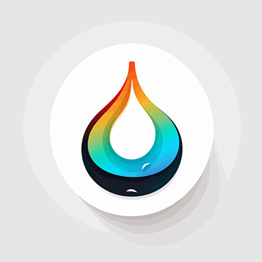 logo, vector art, an irregular-shape circle, dripping single waterdrop from its edge, isometric, minimalism, natural color