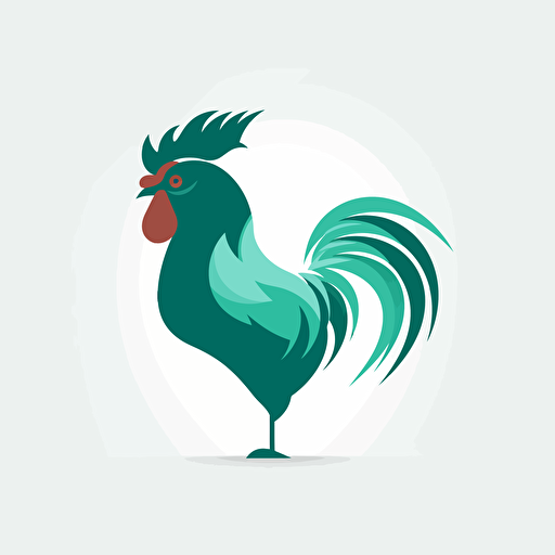 simple flat Rooster logo, white background, vector style. designed by Martin Grasser,