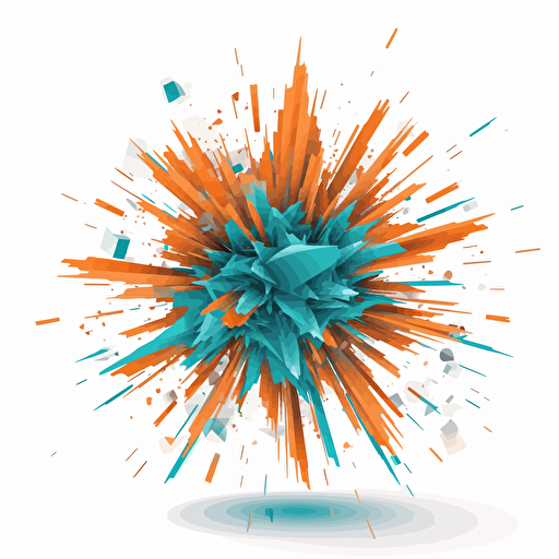 a stylized exploding cyan orange vector star on white
