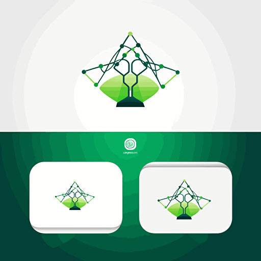 create a logo for an online platform business company named "Connect", flat shape design, 2d, vector, modern, green scale