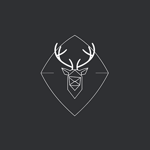 minimal line logo of a stag , vector