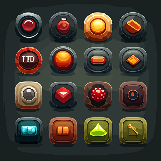 game ui buttons, vector