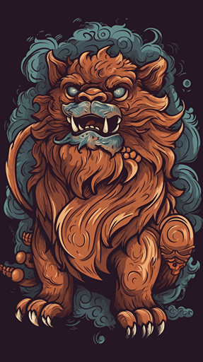 vector of a shisa guardian lion-dog