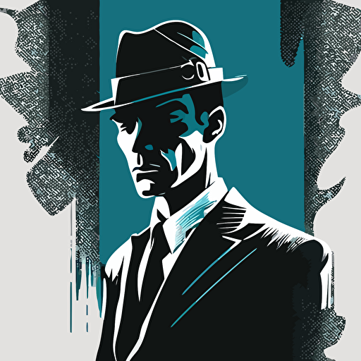 vector of a man in a suit wearing a Bowler hat
