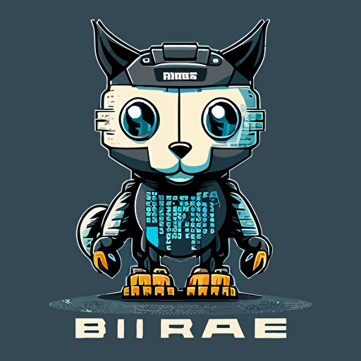 a mascot logo of binary on a base for a company called BitBase, simple vector