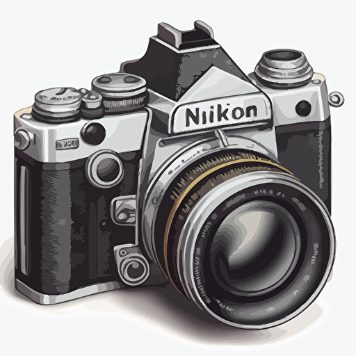 vector drawing of nikon camera