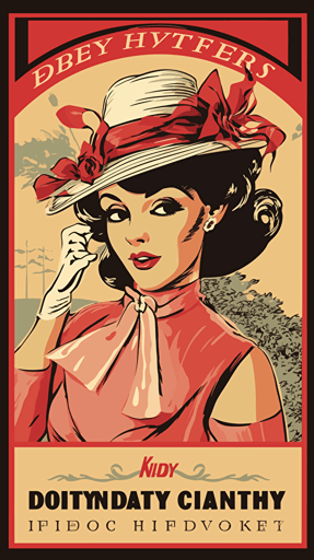 vector Kentucky derby 1950s poster style