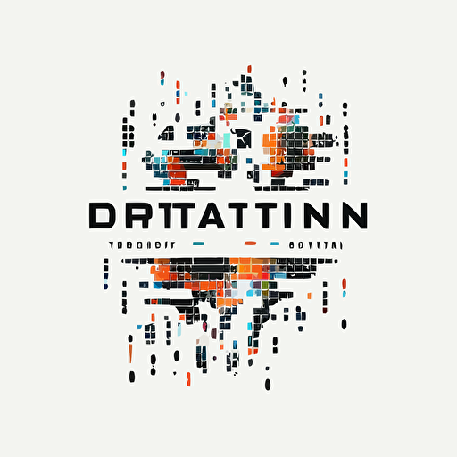 logo of digital transformation,simple,white background,creative,vector, technology, pixels