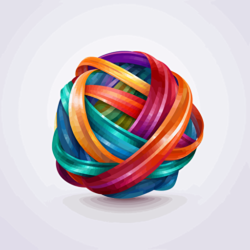 logo earth made of visualisation ribbons, vector, colorful