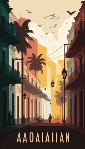 a latin american city backgorund make white a porminant color vector style