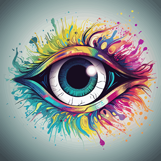 vector art of highly detailed iris of an eye with bright colors