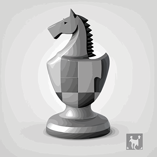 a sheilded knight chess icon, simple, basic shapes, vector, clean white background