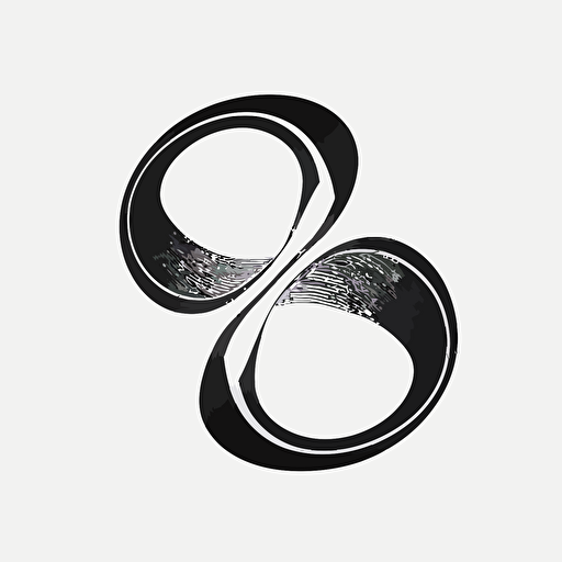simple 2d flat vector black on white background infinity symbol logo design
