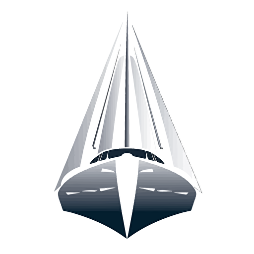 vector logo of a modern yacht, no shading, no text
