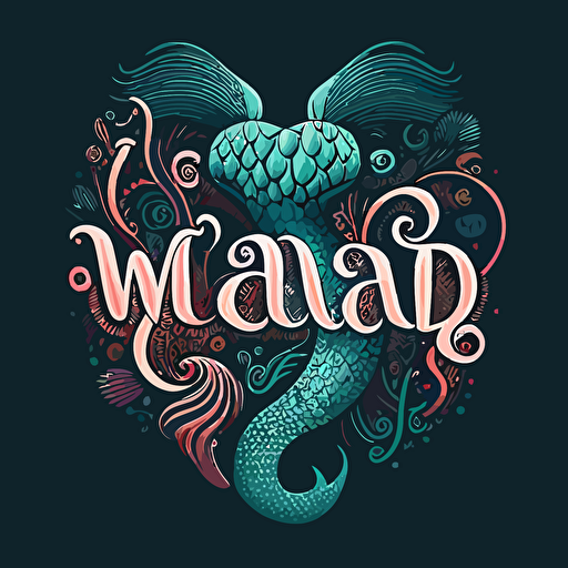 mermaid, logo, vector, simple, happy, love