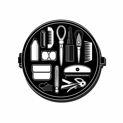logo for a product called KITT, toolkit, black and white, minimalist, vector art