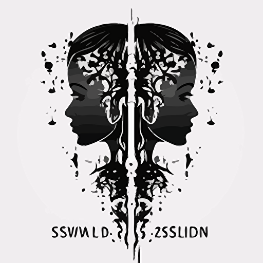 logo for a brand called two sided fashion this will be a spilt logo with two side and be black and white svg vector illustration