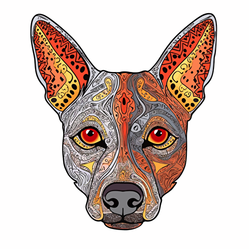 alex grey simplified on white background of cattle dog vector,
