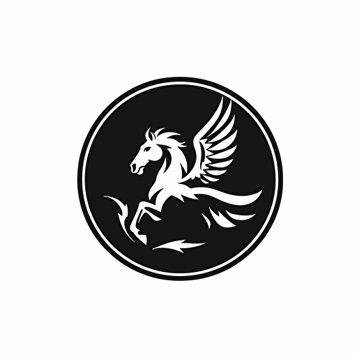 flying horse logo vector style minimal flat design black on white background