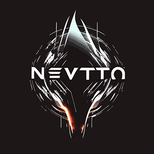 "NOVAtron" shaped logo, simplistic, flat, vector, black,