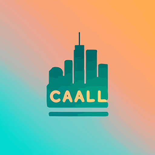 flat vector lettermark, gradient, popular radio station, "cidade", simple minimal, by Ivan Chermayeff