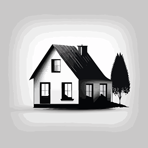 simple house, vector style, icon, logo, easily recognizable, black on white background