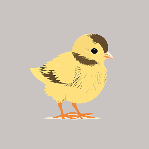 baby yellow chick, flat color vector art