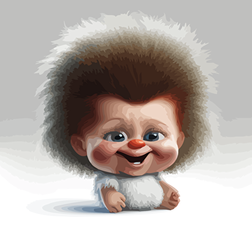 A gorgeus baby fur NRA baby, smiling, republican party style, white background, vector art , pixar style