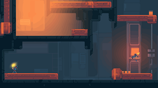 indoor run and gun theme platformer sample vector