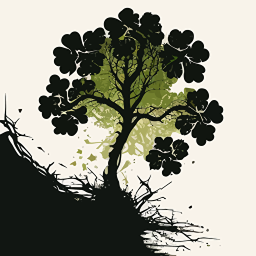 silhouette-of-four leaf clover-vector