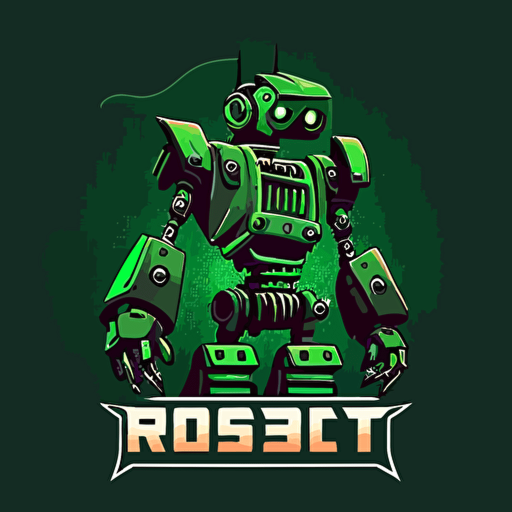 a mascot logo of a robot, simple, vector